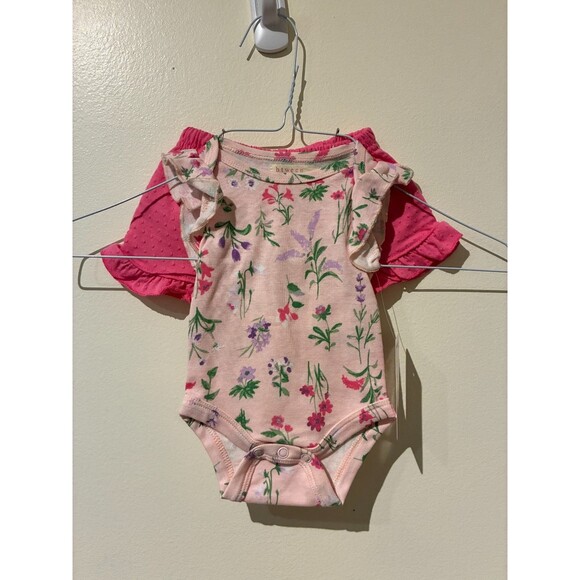 NWT Btween Baby Bodysuit & Shorts Outfit - Pink Floral - 3M - Picture 1 of 3